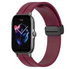 For Amazfit GTS 3 20mm Solid Color Magnetic Clasp Silicone Watch Band(Burgundy) - 1