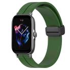 For Amazfit GTS 3 20mm Solid Color Magnetic Clasp Silicone Watch Band(Army Green) - 1