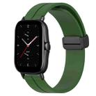 For Amazfit GTS 2E 20mm Solid Color Magnetic Clasp Silicone Watch Band(Army Green) - 1