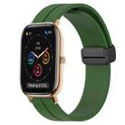 For Amazfit GTS 20mm Solid Color Magnetic Clasp Silicone Watch Band(Army Green) - 1