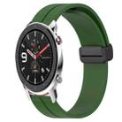 For Amazfit GTR 42mm 20mm Solid Color Magnetic Clasp Silicone Watch Band(Army Green) - 1