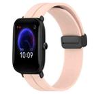 For Amazfit Pop Pro 20mm Solid Color Magnetic Clasp Silicone Watch Band(Pink) - 1