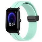 For Amazfit Pop Pro 20mm Solid Color Magnetic Clasp Silicone Watch Band(Teal) - 1