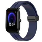 For Amazfit Pop Pro 20mm Solid Color Magnetic Clasp Silicone Watch Band(Midnight Blue) - 1