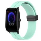 For Amazfit Pop 20mm Solid Color Magnetic Clasp Silicone Watch Band(Teal) - 1