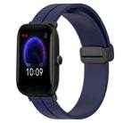 For Amazfit Pop 20mm Solid Color Magnetic Clasp Silicone Watch Band(Midnight Blue) - 1