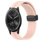 For Garmin Vivomove Sport 20mm Solid Color Magnetic Clasp Silicone Watch Band(Pink) - 1