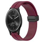 For Garmin Vivomove Sport 20mm Solid Color Magnetic Clasp Silicone Watch Band(Wine Red) - 1