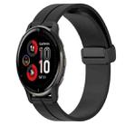 For Garmin Venu 2 Plus 20mm Solid Color Magnetic Clasp Silicone Watch Band(Black) - 1