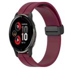 For Garmin Venu 2 Plus 20mm Solid Color Magnetic Clasp Silicone Watch Band(Wine Red) - 1