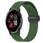 For Garmin Venu 2 Plus 20mm Solid Color Magnetic Clasp Silicone Watch Band(Army Green) - 1