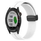 For Garmin Approach S40 20mm Solid Color Magnetic Clasp Silicone Watch Band(White) - 1