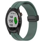 For Garmin Approach S40 20mm Solid Color Magnetic Clasp Silicone Watch Band(Olive Green) - 1