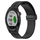 For Garmin Approach S40 20mm Solid Color Magnetic Clasp Silicone Watch Band(Black) - 1