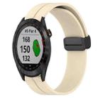 For Garmin Approach S40 20mm Solid Color Magnetic Clasp Silicone Watch Band(Beige) - 1