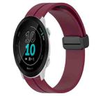 For Garmin Forerunner 158 20mm Solid Color Magnetic Clasp Silicone Watch Band(Wine Red) - 1
