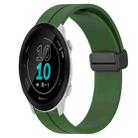 For Garmin Forerunner 158 20mm Solid Color Magnetic Clasp Silicone Watch Band(Army Green) - 1