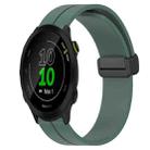 For Garmin Forerunner 55 20mm Solid Color Magnetic Clasp Silicone Watch Band(Olive Green) - 1