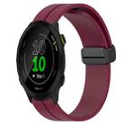 For Garmin Forerunner 55 20mm Solid Color Magnetic Clasp Silicone Watch Band(Wine Red) - 1