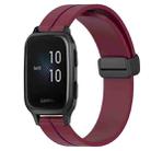 For Garmin Venu SQ 20mm Solid Color Magnetic Clasp Silicone Watch Band(Wine Red) - 1