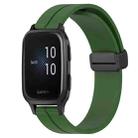For Garmin Venu SQ 20mm Solid Color Magnetic Clasp Silicone Watch Band(Army Green) - 1