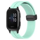 For Garmin Venu SQ 20mm Solid Color Magnetic Clasp Silicone Watch Band(Teal) - 1