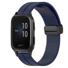 For Garmin Venu SQ 20mm Solid Color Magnetic Clasp Silicone Watch Band(Midnight Blue) - 1