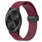 For Garmin Garminmove Style 20mm Solid Color Magnetic Clasp Silicone Watch Band(Wine Red) - 1