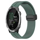 For Garmin Forerunner 645 Music 20mm Solid Color Magnetic Clasp Silicone Watch Band(Olive Green) - 1