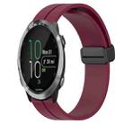 For Garmin Forerunner 645 Music 20mm Solid Color Magnetic Clasp Silicone Watch Band(Wine Red) - 1