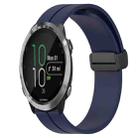 For Garmin Forerunner 645 Music 20mm Solid Color Magnetic Clasp Silicone Watch Band(Midnight Blue) - 1