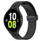 For Samsung Galaxy Watch 5 44mm 20mm Solid Color Magnetic Clasp Silicone Watch Band(Black) - 1