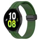 For Samsung Galaxy Watch 5 44mm 20mm Solid Color Magnetic Clasp Silicone Watch Band(Army Green) - 1