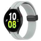 For Samsung Galaxy Watch 5 44mm 20mm Solid Color Magnetic Clasp Silicone Watch Band(Grey) - 1