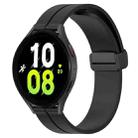 For Samsung Galaxy Watch 5 40mm 20mm Solid Color Magnetic Clasp Silicone Watch Band(Black) - 1