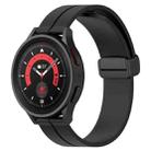 For Samsung Galaxy Watch 5 Pro 45mm 20mm Solid Color Magnetic Clasp Silicone Watch Band(Black) - 1