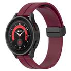 For Samsung Galaxy Watch 5 Pro 45mm 20mm Solid Color Magnetic Clasp Silicone Watch Band(Wine Red) - 1