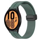 For Samsung Galaxy Watch4 44mm 20mm Solid Color Magnetic Clasp Silicone Watch Band(Olive Green) - 1