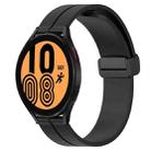 For Samsung Galaxy Watch4 44mm 20mm Solid Color Magnetic Clasp Silicone Watch Band(Black) - 1