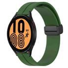 For Samsung Galaxy Watch4 44mm 20mm Solid Color Magnetic Clasp Silicone Watch Band(Army Green) - 1