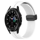 For Samsung  Galaxy Watch4 Classic 42mm 20mm Solid Color Magnetic Clasp Silicone Watch Band(White) - 1