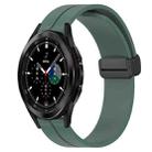 For Samsung  Galaxy Watch4 Classic 42mm 20mm Solid Color Magnetic Clasp Silicone Watch Band(Olive Green) - 1