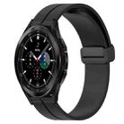For Samsung  Galaxy Watch4 Classic 42mm 20mm Solid Color Magnetic Clasp Silicone Watch Band(Black) - 1