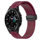 For Samsung  Galaxy Watch4 Classic 42mm 20mm Solid Color Magnetic Clasp Silicone Watch Band(Wine Red) - 1