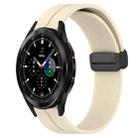 For Samsung  Galaxy Watch4 Classic 42mm 20mm Solid Color Magnetic Clasp Silicone Watch Band(Beige) - 1