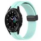 For Samsung  Galaxy Watch4 Classic 42mm 20mm Solid Color Magnetic Clasp Silicone Watch Band(Teal) - 1