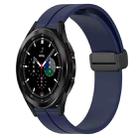 For Samsung  Galaxy Watch4 Classic 42mm 20mm Solid Color Magnetic Clasp Silicone Watch Band(Midnight Blue) - 1