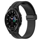 For Samsung  Galaxy Watch4 Classic 46mm 20mm Solid Color Magnetic Clasp Silicone Watch Band(Black) - 1