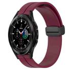 For Samsung  Galaxy Watch4 Classic 46mm 20mm Solid Color Magnetic Clasp Silicone Watch Band(Wine Red) - 1