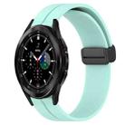 For Samsung  Galaxy Watch4 Classic 46mm 20mm Solid Color Magnetic Clasp Silicone Watch Band(Teal) - 1